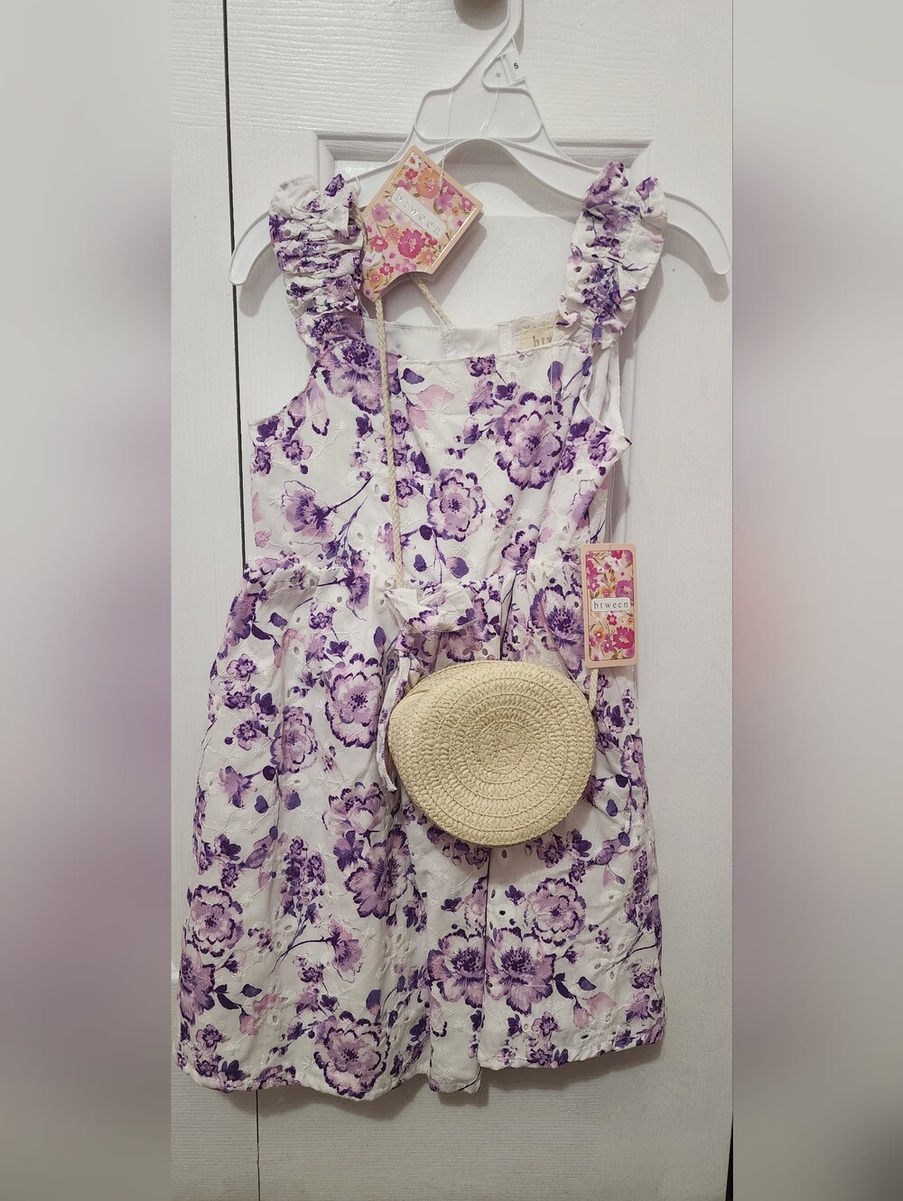 Girls Btween Floral Dress with Matching Purse NWT